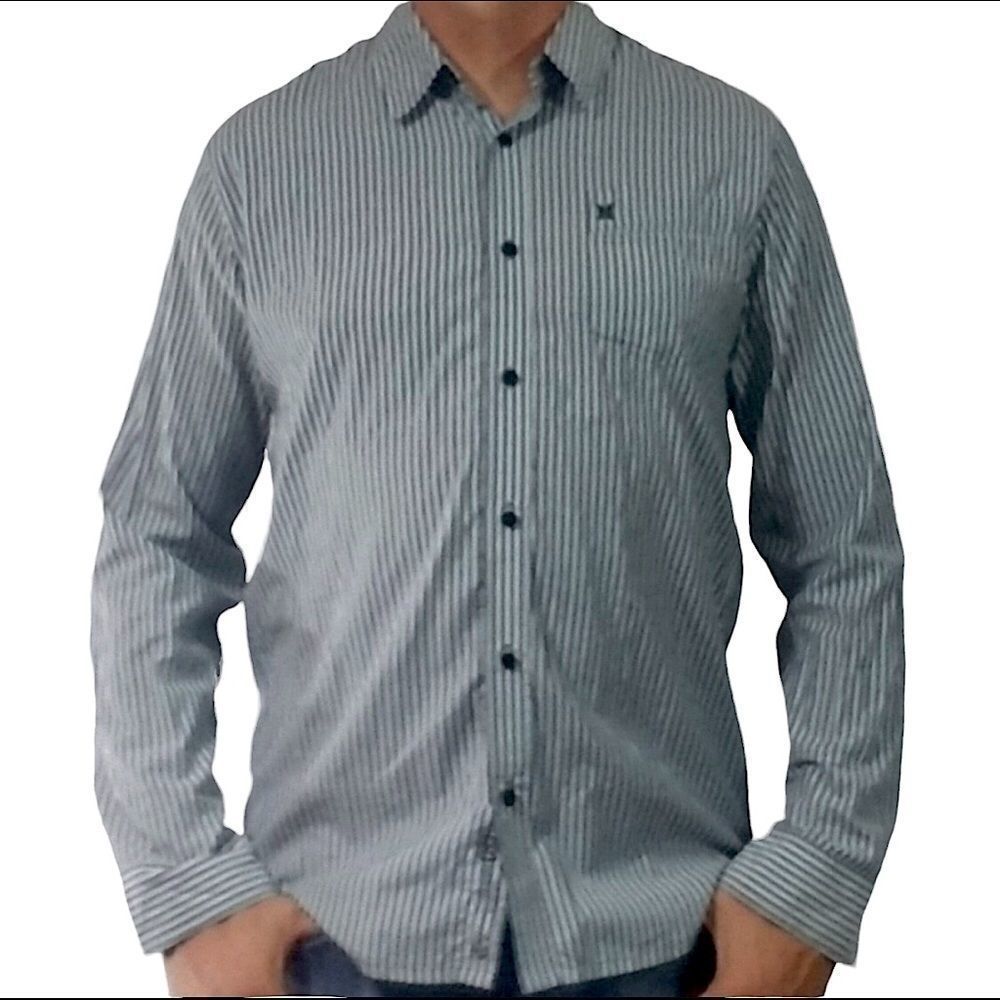 Hurley Striped Dress Shirt sz L